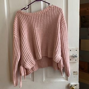 Candies pink knitted crop top sweater.  Size XL.